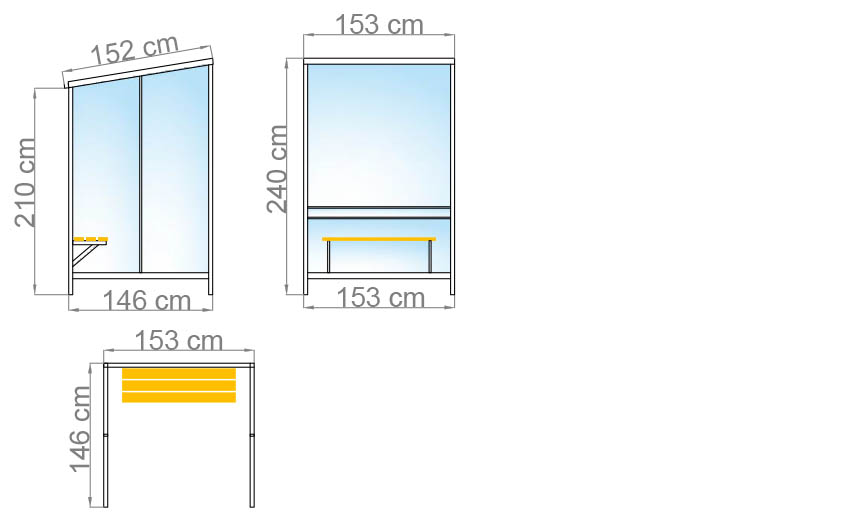 wymiary palarni PA17 o szerokości 153 cm