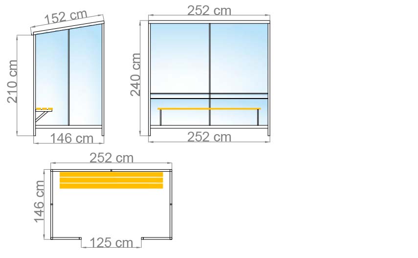 wymiary palarni PA17 o szerokości 252 cm