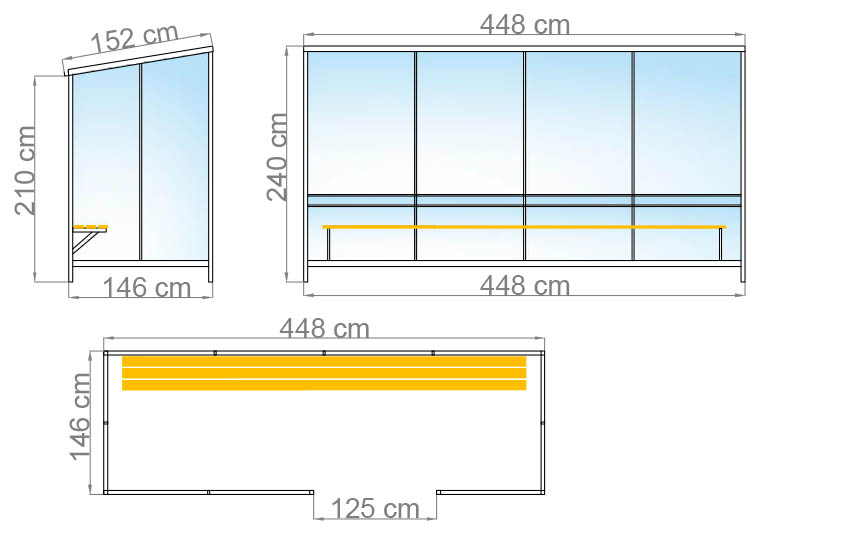 wymiary palarni PA17 o szerokości 448 cm